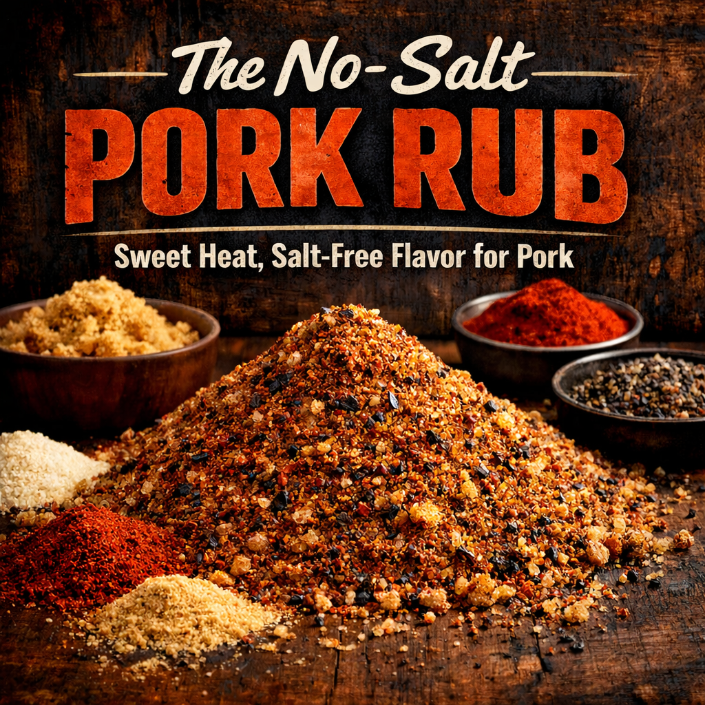 Read more about the article The No-Salt Pork Rub – A Balanced Sweet Heat Blend for Pork